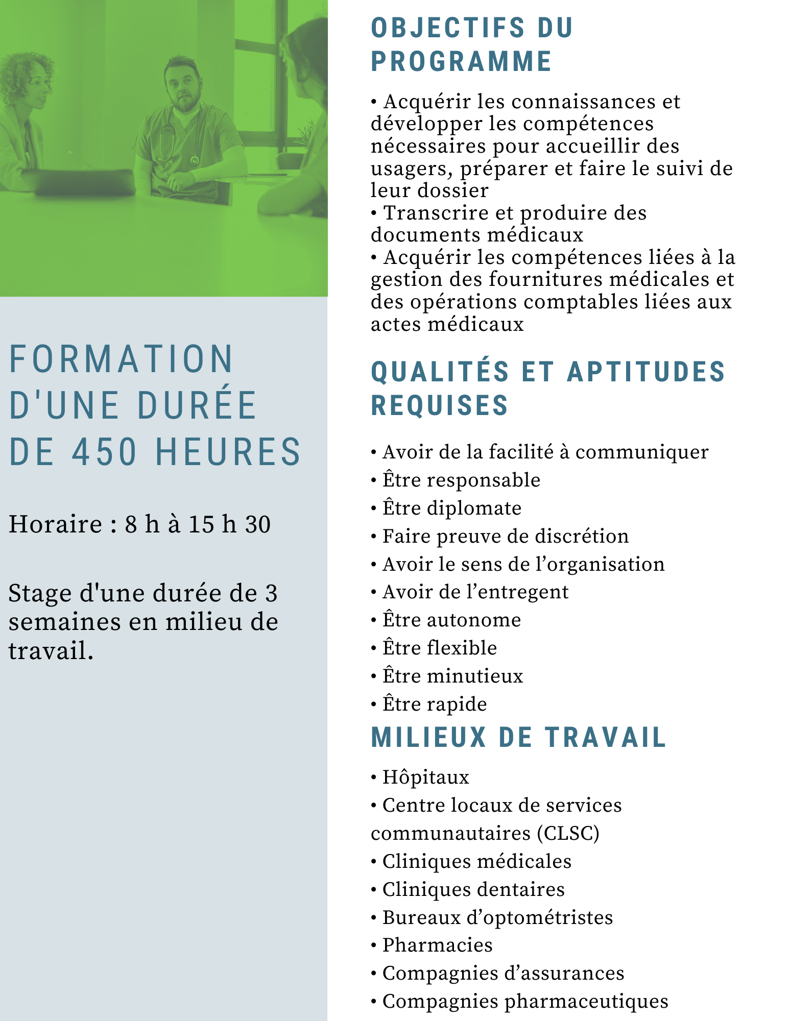 Secrétariat médical ASP 5227 Centre de